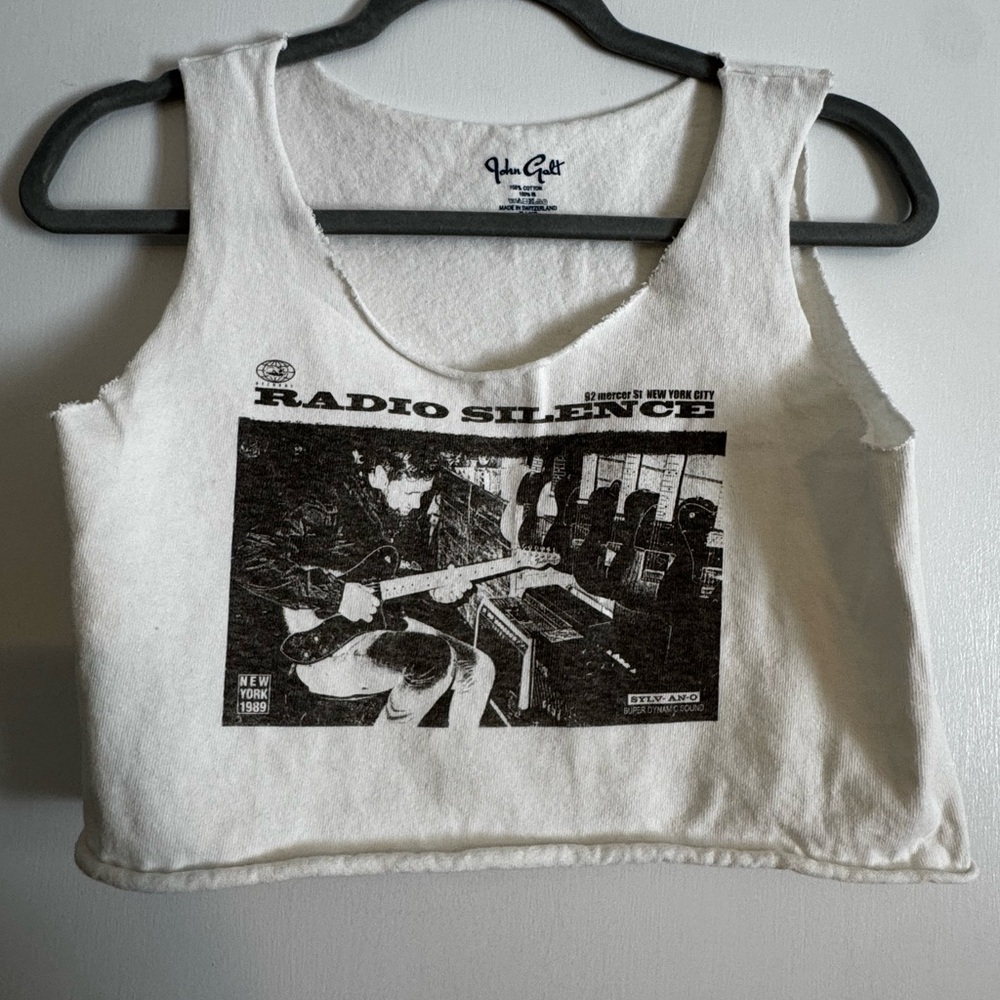 Brandy Melville White Graphic Tank